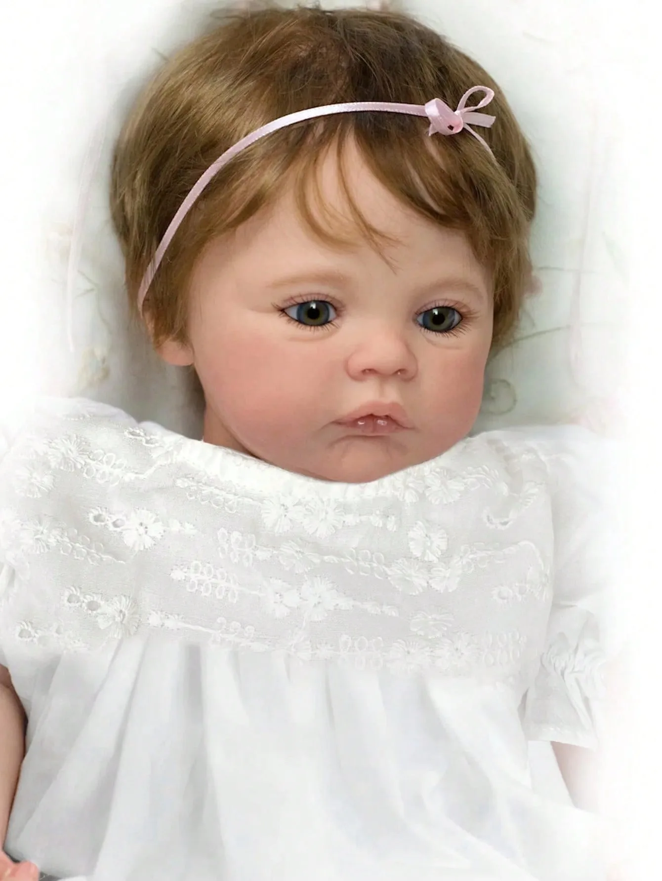 18 Inch Meadow Lifelike Bebe Reborn Doll With White Skirt Newborn Baby Girl For Birthday Gfits