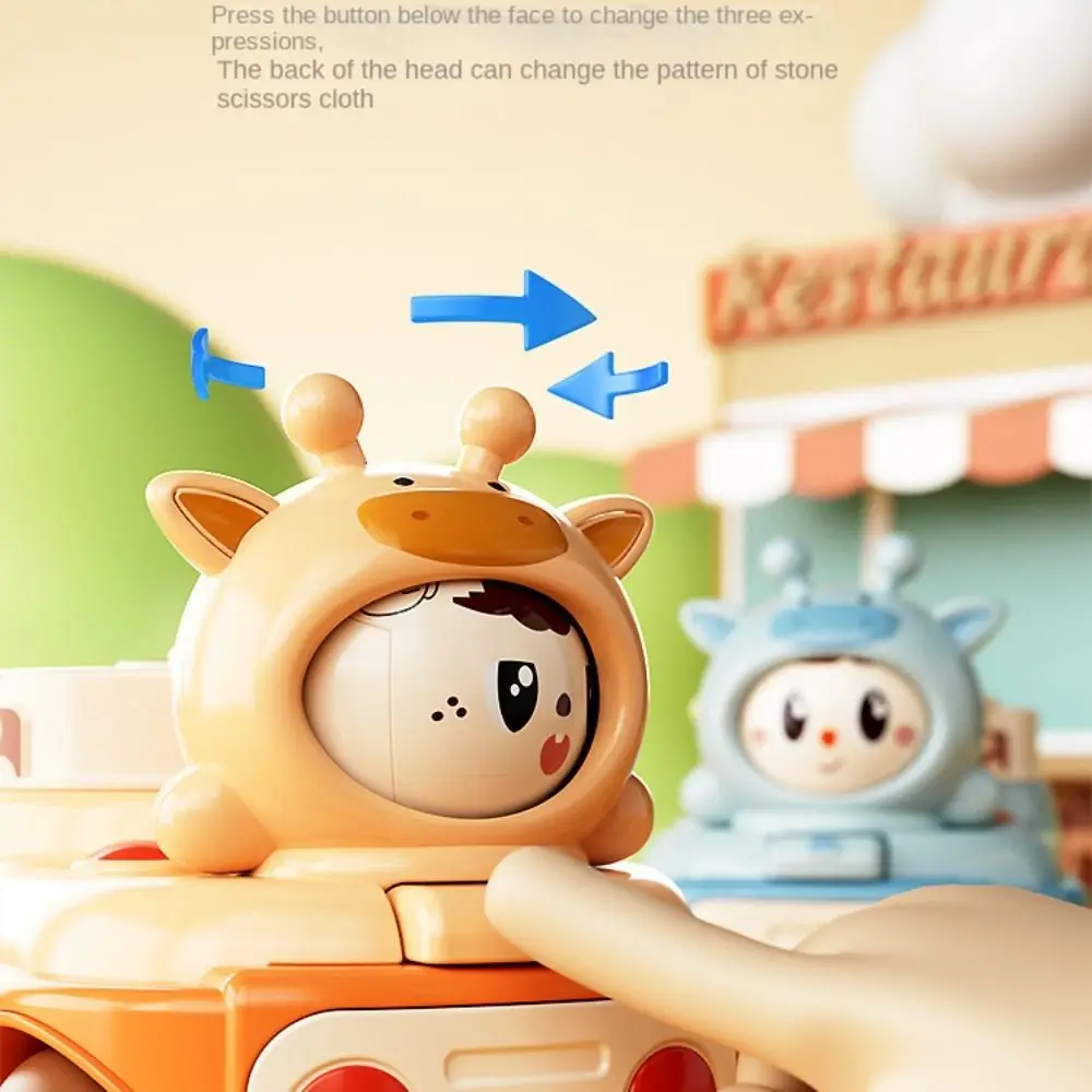 3 Facial Inertia Car Early Learning Face Changing Pull Back Vehicle Plastic Cartoon Pull Back Press Vehicle Girl Boy