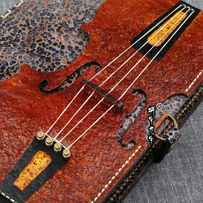 Handmade violin A5A6 loose-leaf notepad first layer cowhide diary handbook retro kraft paper notebook