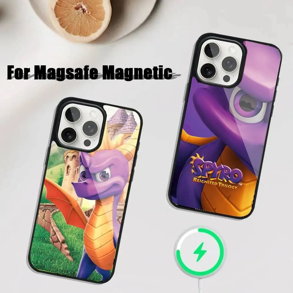 

Cute Dragon S-Spyro Phone Case For iPhone 16,15,14,13,12,11,Plus,Pro,Max Mini Magsafe Magnetic Wireless Charging