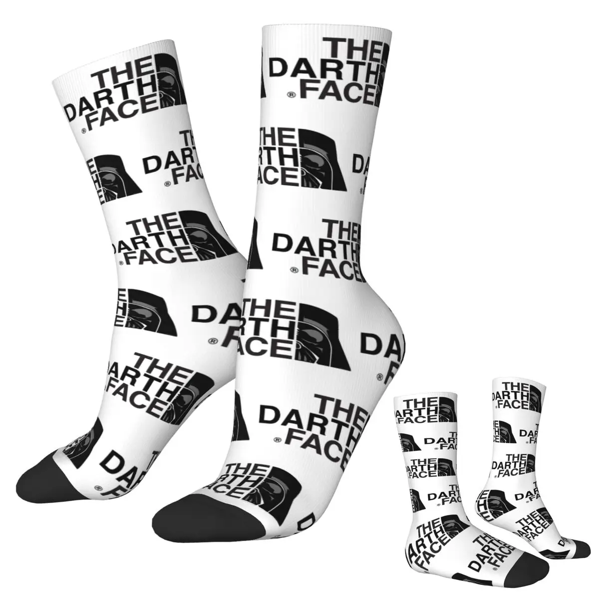 

The Darth Face Socks Harajuku Sweat Absorbing Stockings All Season Long Socks Accessories for Unisex Christmas Gifts