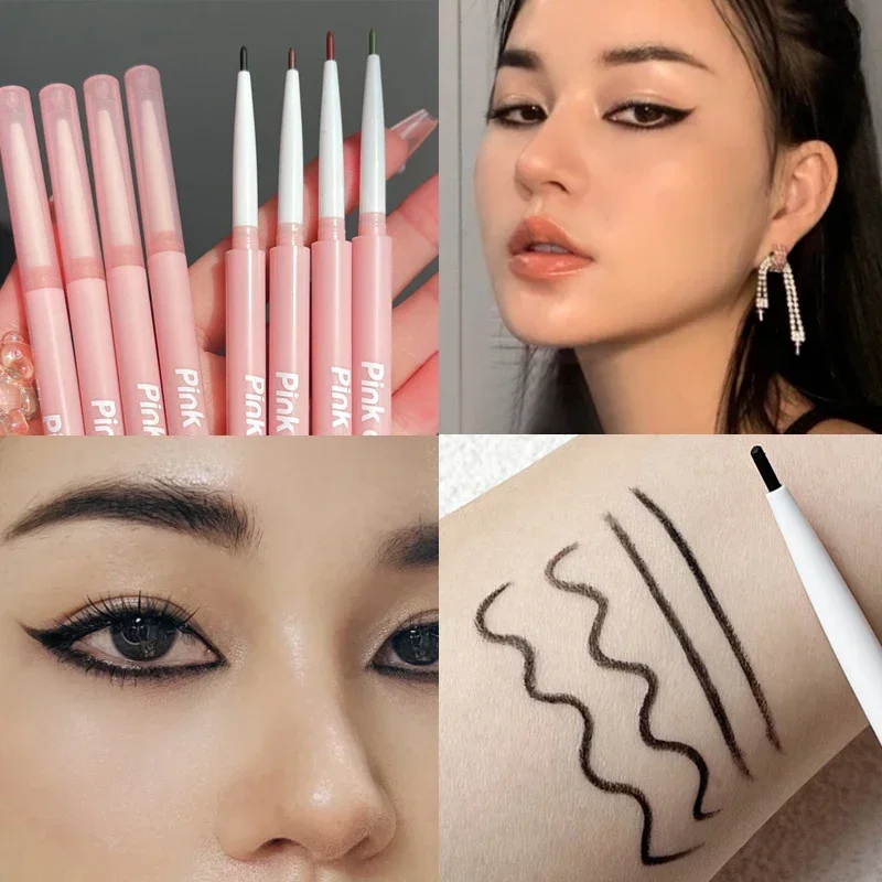 Impermeável Matte Eyeliner Gel Lápis Red Brown Soft Smooth Easy Wear High Pigment Profissional Long Lasting Eyes Maquiagem Lápis