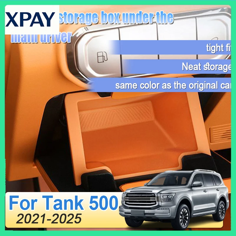 

New For GMW TANK 500 Interior Accessories 2022-2026 Car Main Driving Storage Box Auto Main Driving Silicone Storage Box