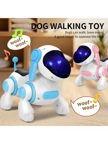 Smart Interactive Robotic Dog Simulated Walking Light Sound Music Children's Educational Crawling, Singing and Interactive New
