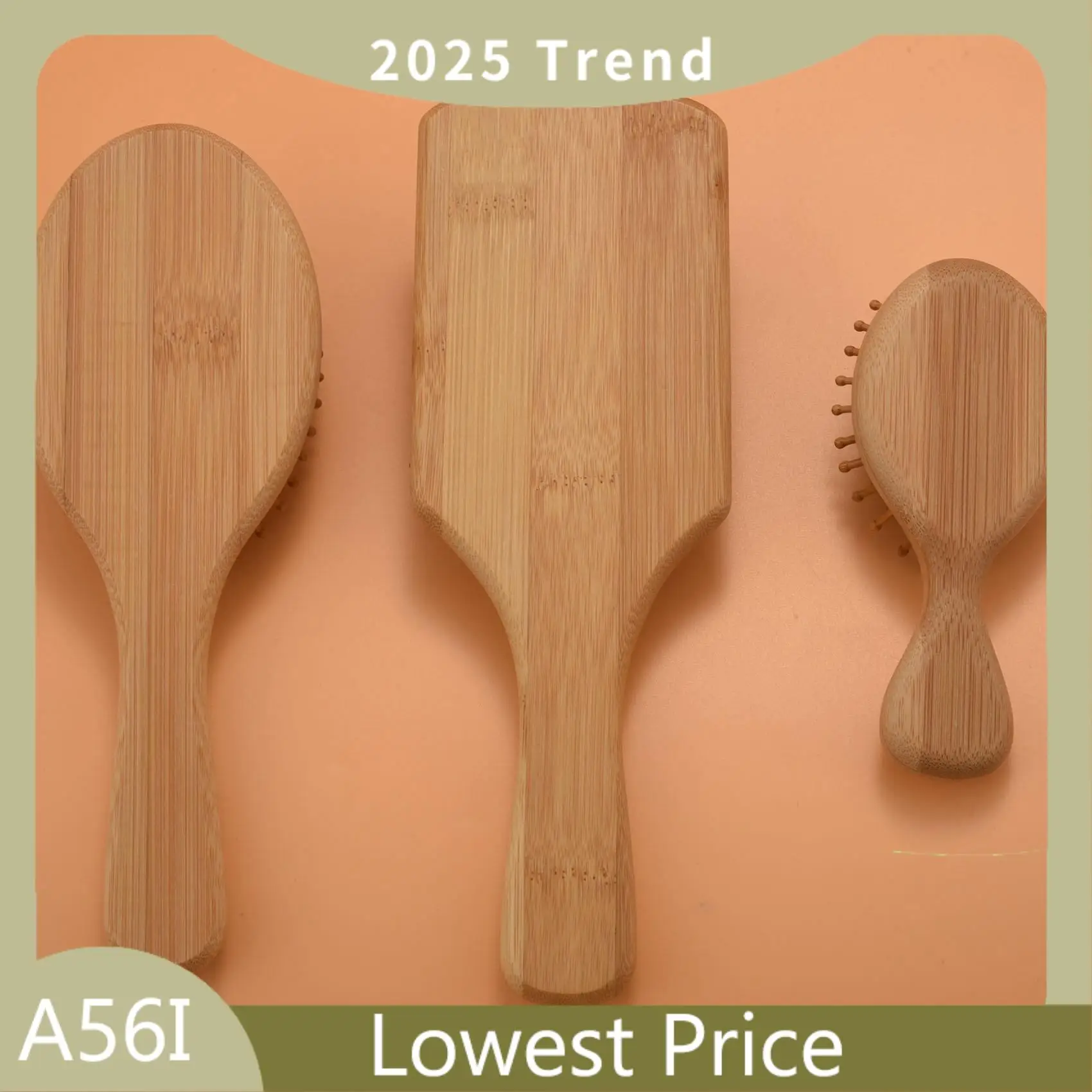 ABDD 6PC/Set Wood Comb Healthy Paddle Cushion Hair Loss Massage Brush Hairbrush Comb Scalp Hair Care Healthy Bamboo Comb