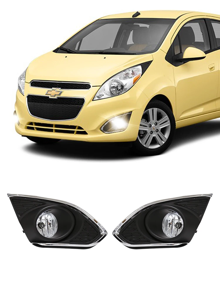Led DRL Daytime Running Light Fog Lamp Assembly For Chevrolet Chevy Spark 2013 2014 2015 With Wires Harness Switch