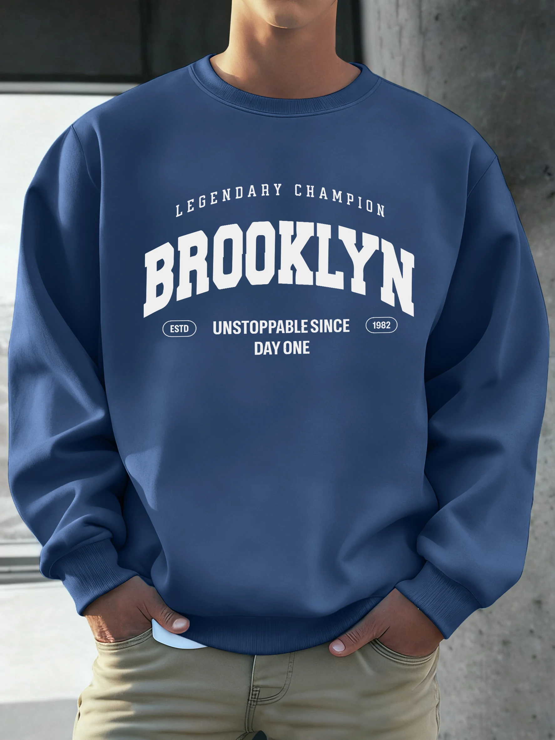 Brooklyn Unstoppable Since Day One bedrucktes Herren-Sweatshirt, weich, warm, modisch, Fleece, locker, langärmelig, Herbst-Sportbekleidung