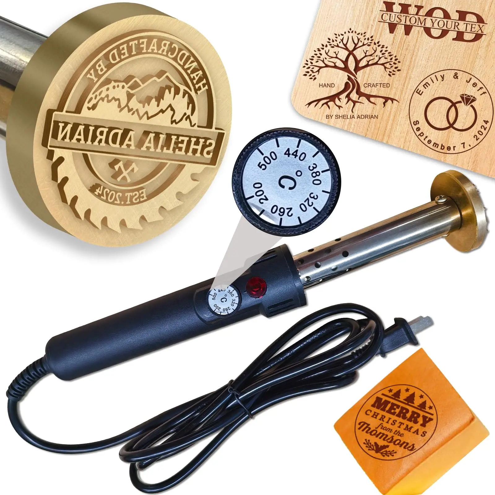 

Custom Electric Branding Iron Personalized Logo Metal Branding Iron Business Stamp for Wood Leather Food Electric Heated(3-5cm)