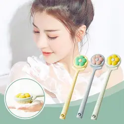 1Pc Long Handle Bath Brush Soft Hair Bath Brush Back Brushes Scrubber Ball Brushes Brush Mud Bathroom Shower Body Back Mass W2C0