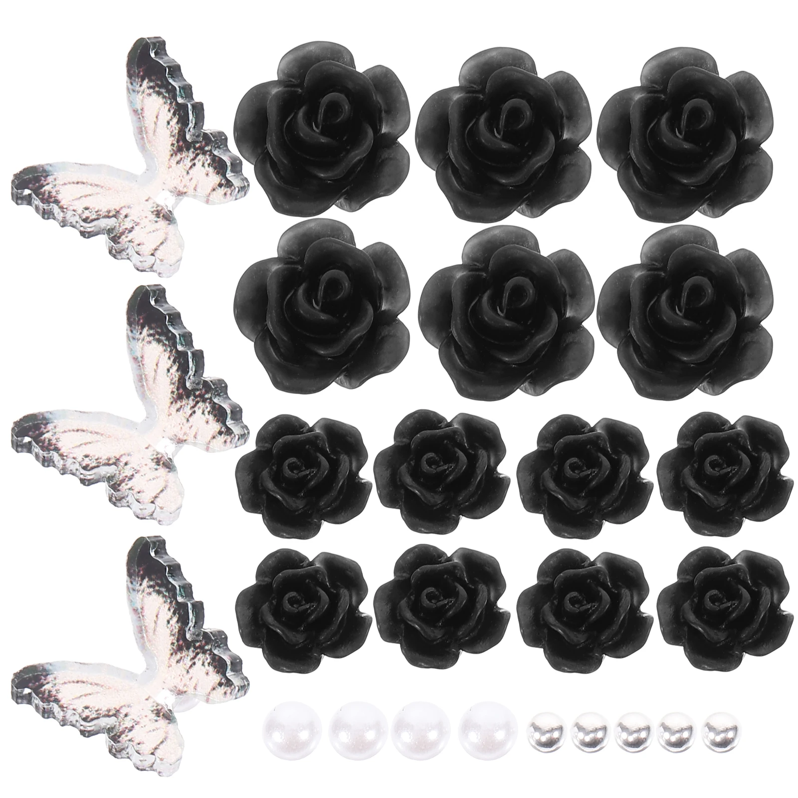 

Bow Nail Art Decoration 2 Sets Mixed Flat Bottom Diamonds Charms Gems Manicure Elegant Nail Decorations Women Floral