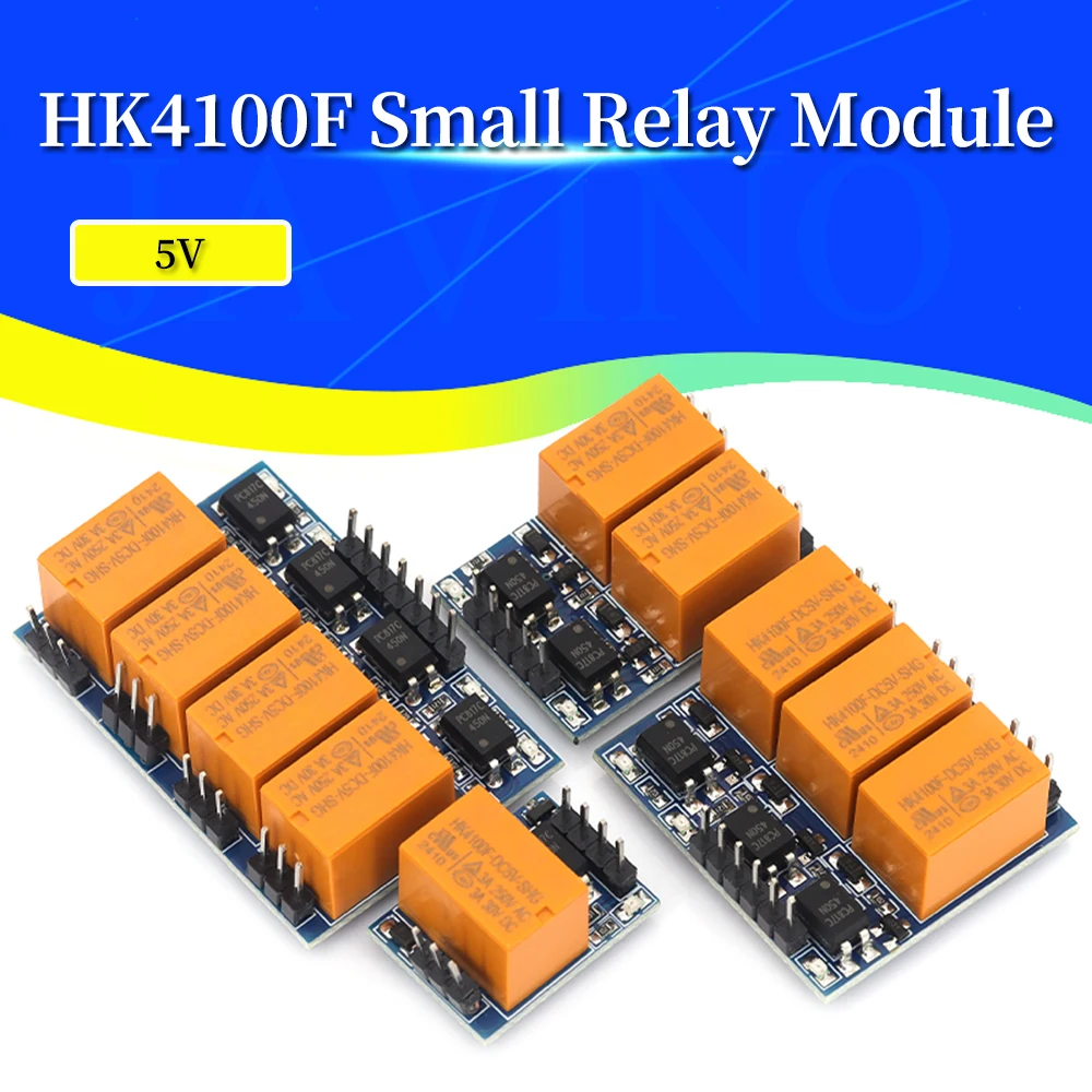 Javino 10/5/1Pcs HK4100F Small relay module triggers micro control switch, with optocoupler supporting 3.3-5V
