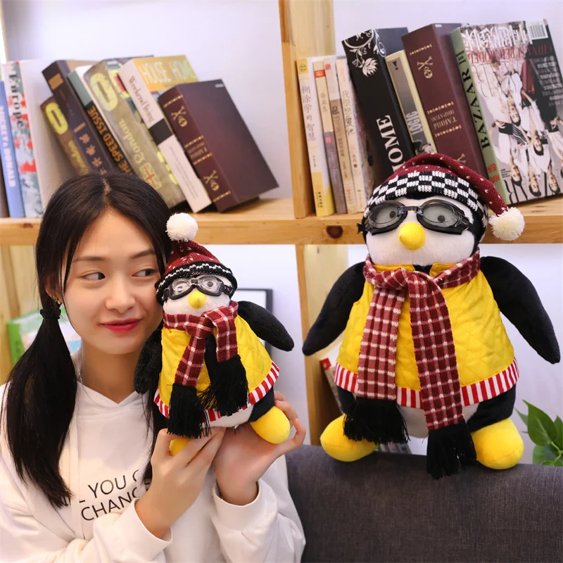 27/47cm teman Hugsy boneka mewah Joey's Friend Pinguin mainan tokoh Plushie berisi hewan Hagi pakaian yang bisa dilepas hadiah untuk penggemar