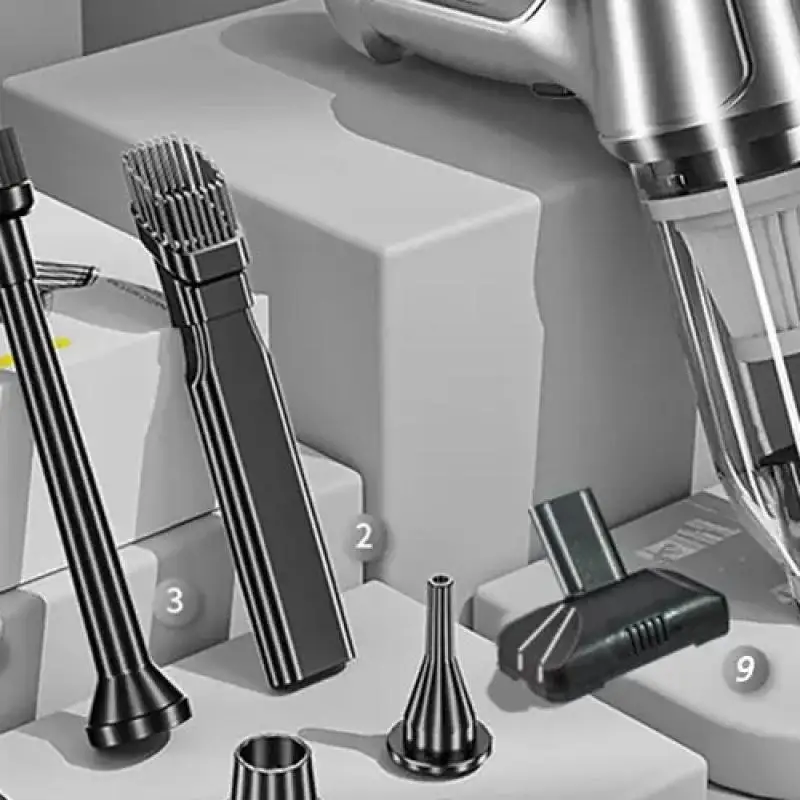

3-in-1 Cordless Vacuum Cleaner: 9000Pa Strong Suction, Wet/Dry Cleaning, Blower Function, 40min Runtime, Lightweight for Car & P