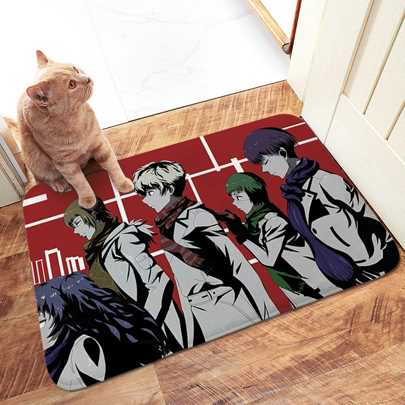 

Bed Room Floor Carpet Z-Tokyo Ghouls Bedroom Non Slip Kitchen Treadmill Rugs Custom Washable Non-slip Kitchen Bathroom Mat