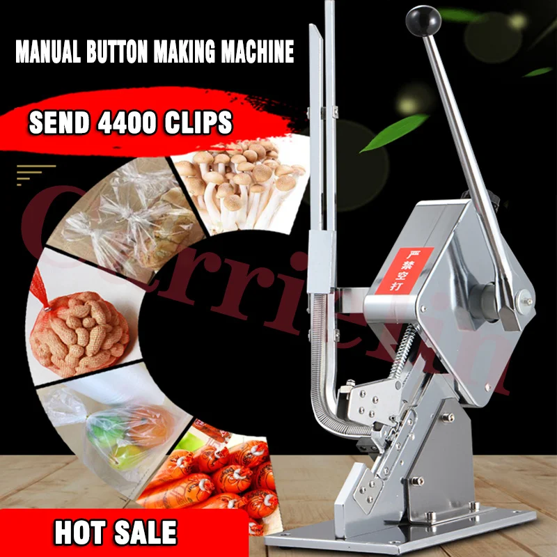 Ham Sausage Dotter Manual Tying Packer Sausage Clipper U-Shape Send 4400 Clips Food Sealing Machine Supermarket Bags