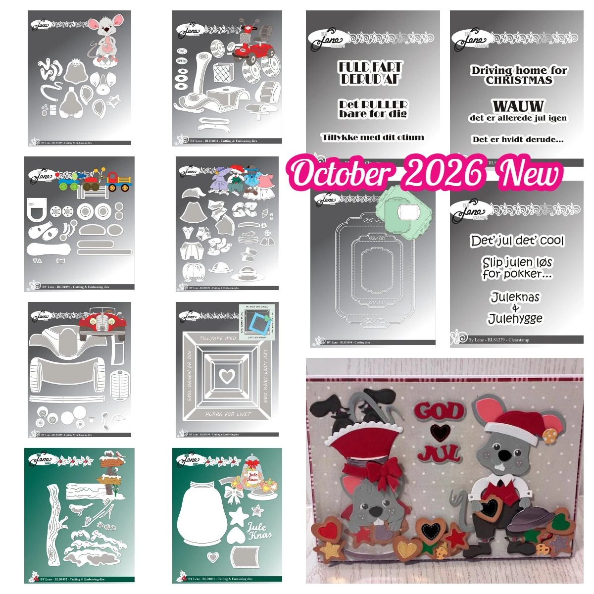 By Lene 13PCS Cutting Dies Set Elegrant Frames Square Frame Mouse -Xl Winter Sign Christmas Scrapbook Card Making DIY Craft 2026