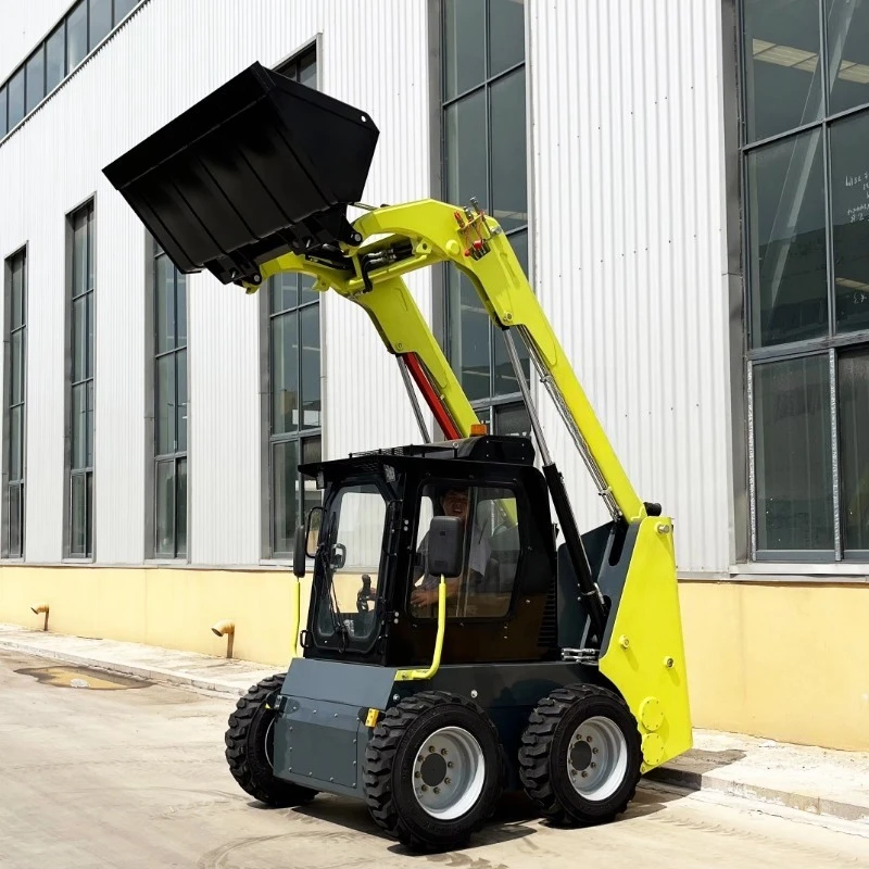 HT50 Wheeled Skid Steer Loader EPA EU CE Certified Large Loader Compact Four-wheel Drive Steering Loader