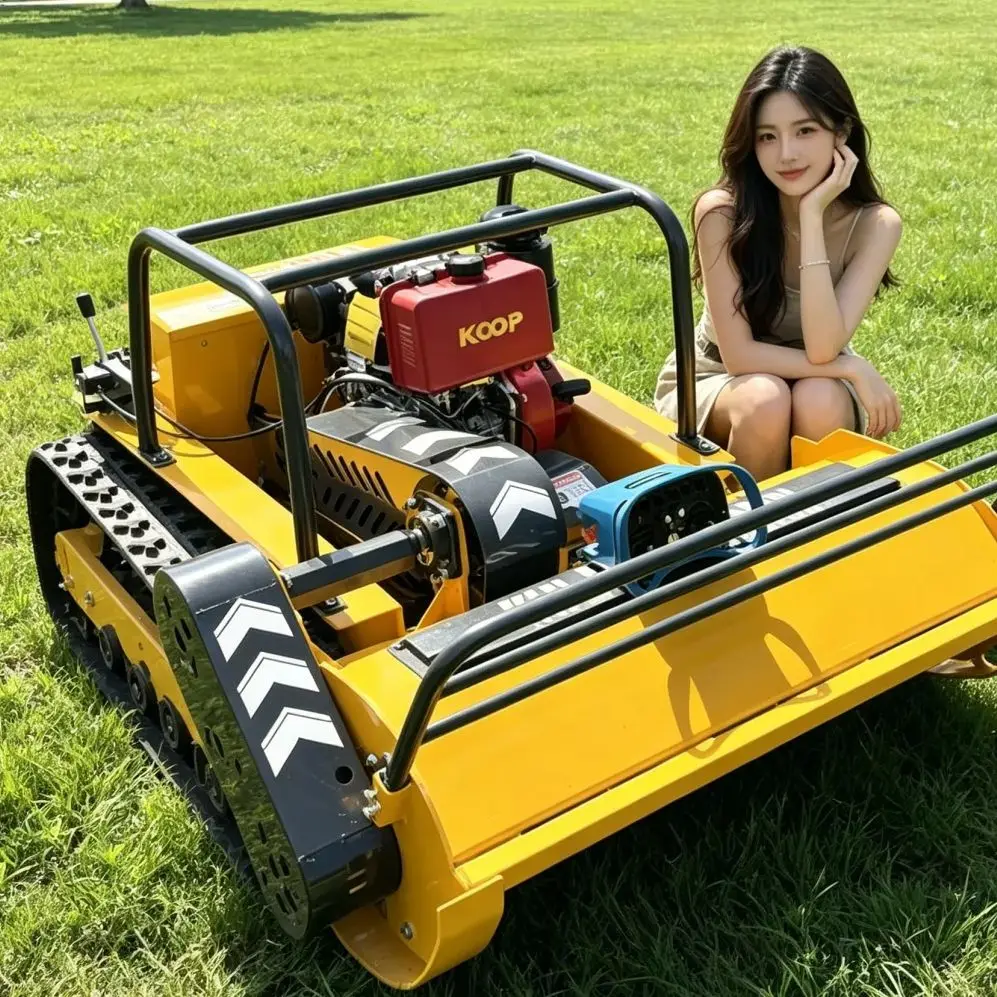 

Customized All-Terrain Flail Lawn Mower Remote Control 55 Degree Slope Climbing CE EPA Approved Lawn Care Equipment