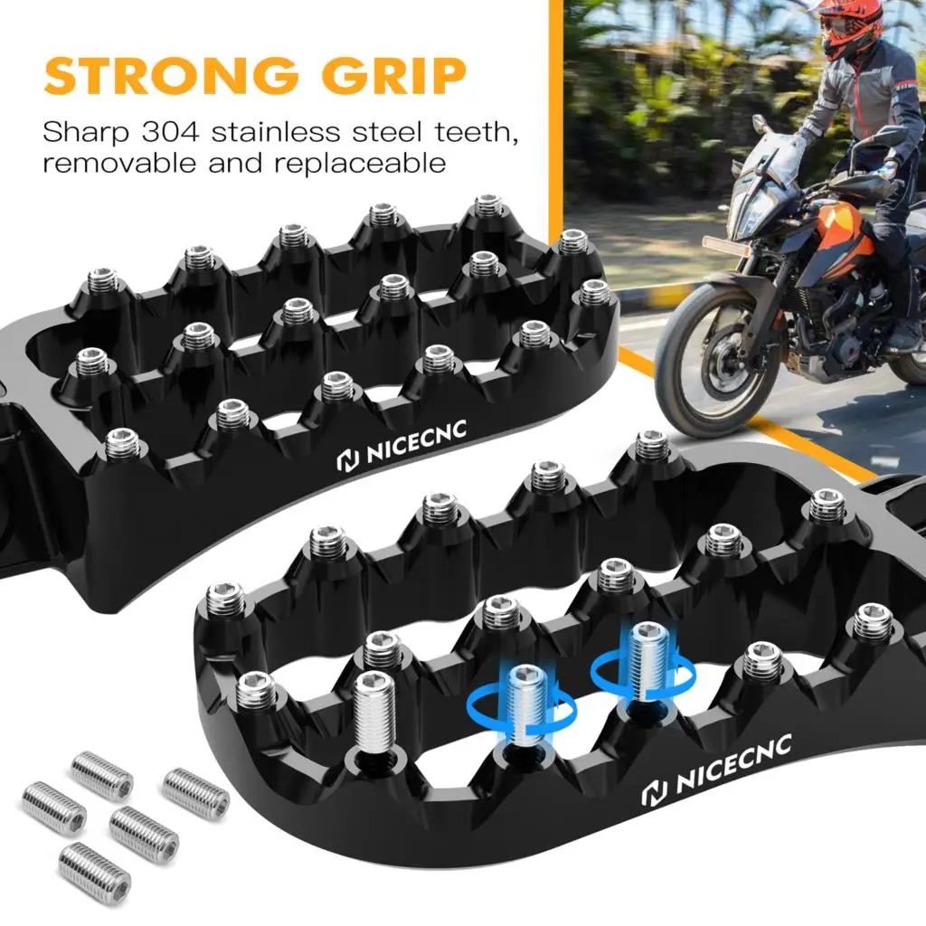 For KTM 390 Adventure 390 ADV 2020-2023 2024 2022 Motorcycle Enlarged Footrest Foot Pegs Pedals Forged Aluminum Flat FootPegs