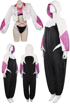 Gwen Cosplay Stacy jeu de rôle pyjamas film Arachnid Costume adulte femmes flanelle hiver Homewear déguisement vêtements de fête