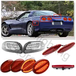 LED upgrade Kit For Chevrolet Corvette C5 1997-2004 front&rear side marker light Tail Brake Light parking license plate Lamp