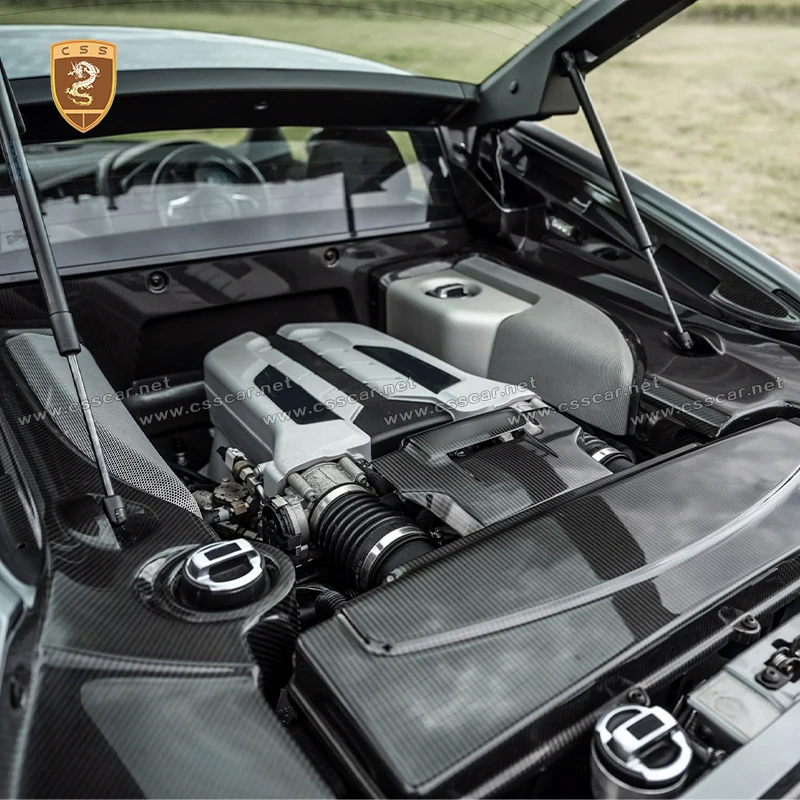 

Dry Carbon Fiber Left and Light Engine Compartment Bay Panel For Audi R8 2007-2011 OEM Style Auto Inner Accessories