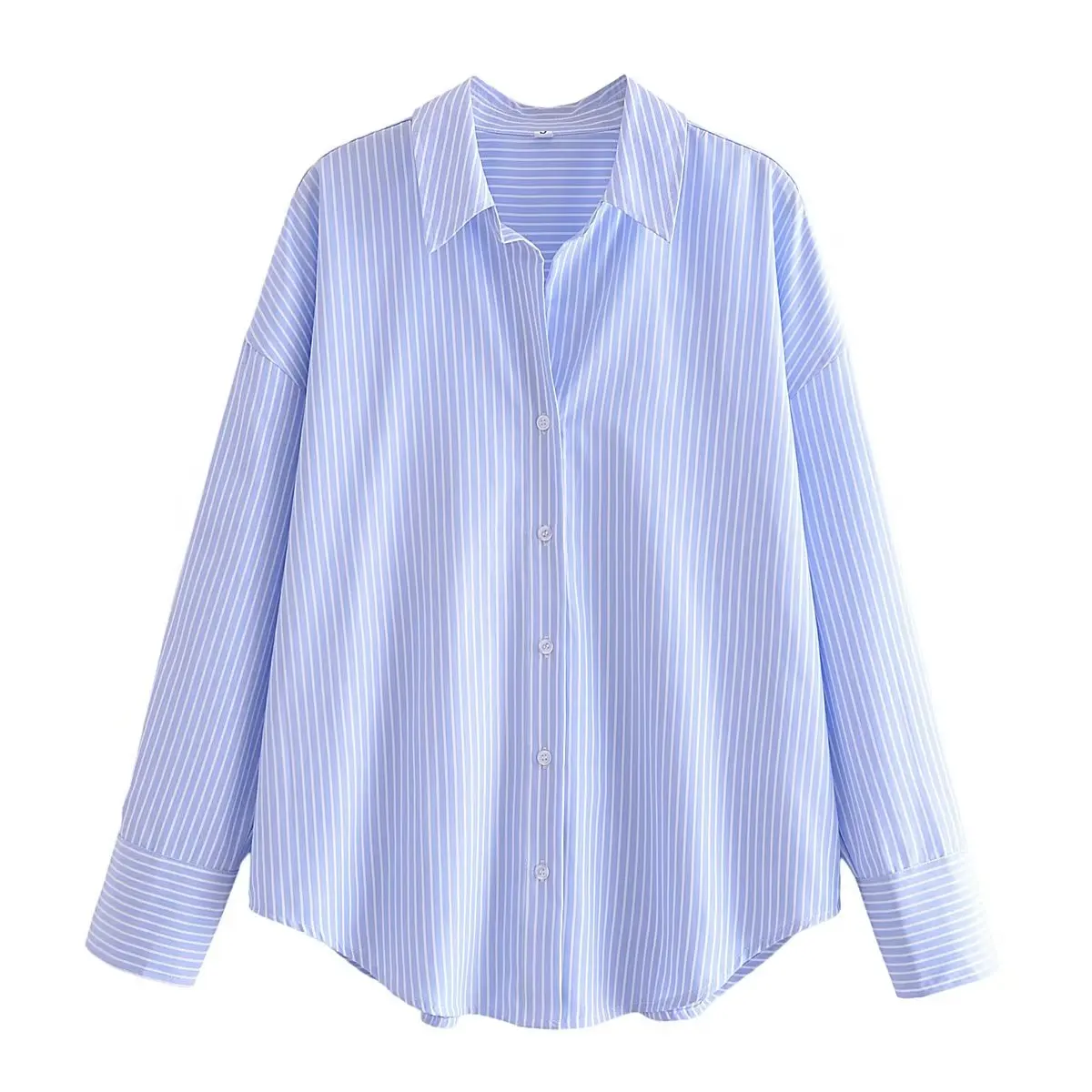 

Jenny&Dave Casual Commuter Basic Shirt Ladies Blouse Women Tops British Oxford Spinning Stripe Shirt Fashion Women's