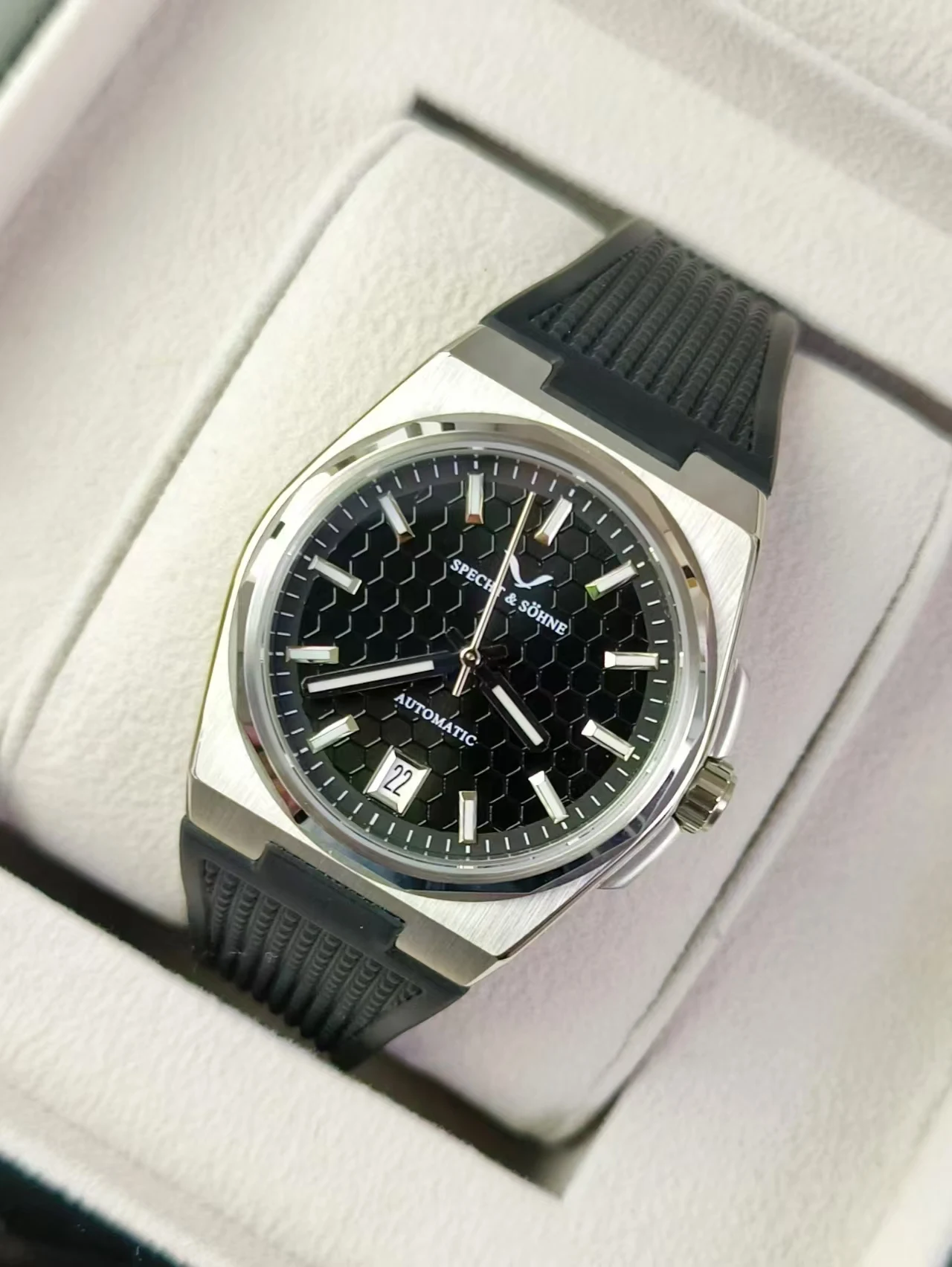 Specht&Söhne New Watch For Men Sapphire NH35 Automatic 37mm Sunburst Dial Retro Luminous Dress WristWatch 100m Waterproof Watch