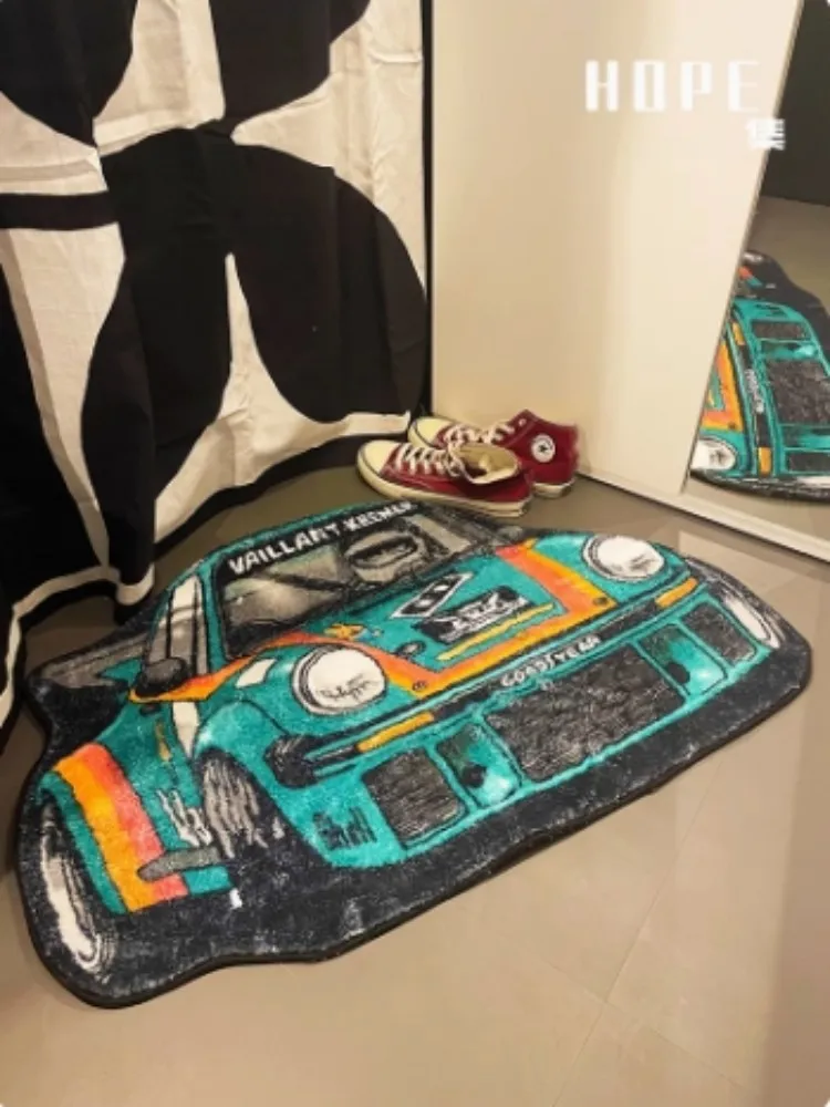 VIKAMA Irregular-shaped Bedside Carpet, Porsche Racing Car, Bedroom Sofa, Shoes, Wall Cabinet, Men's Floor Mat, Home Decoration