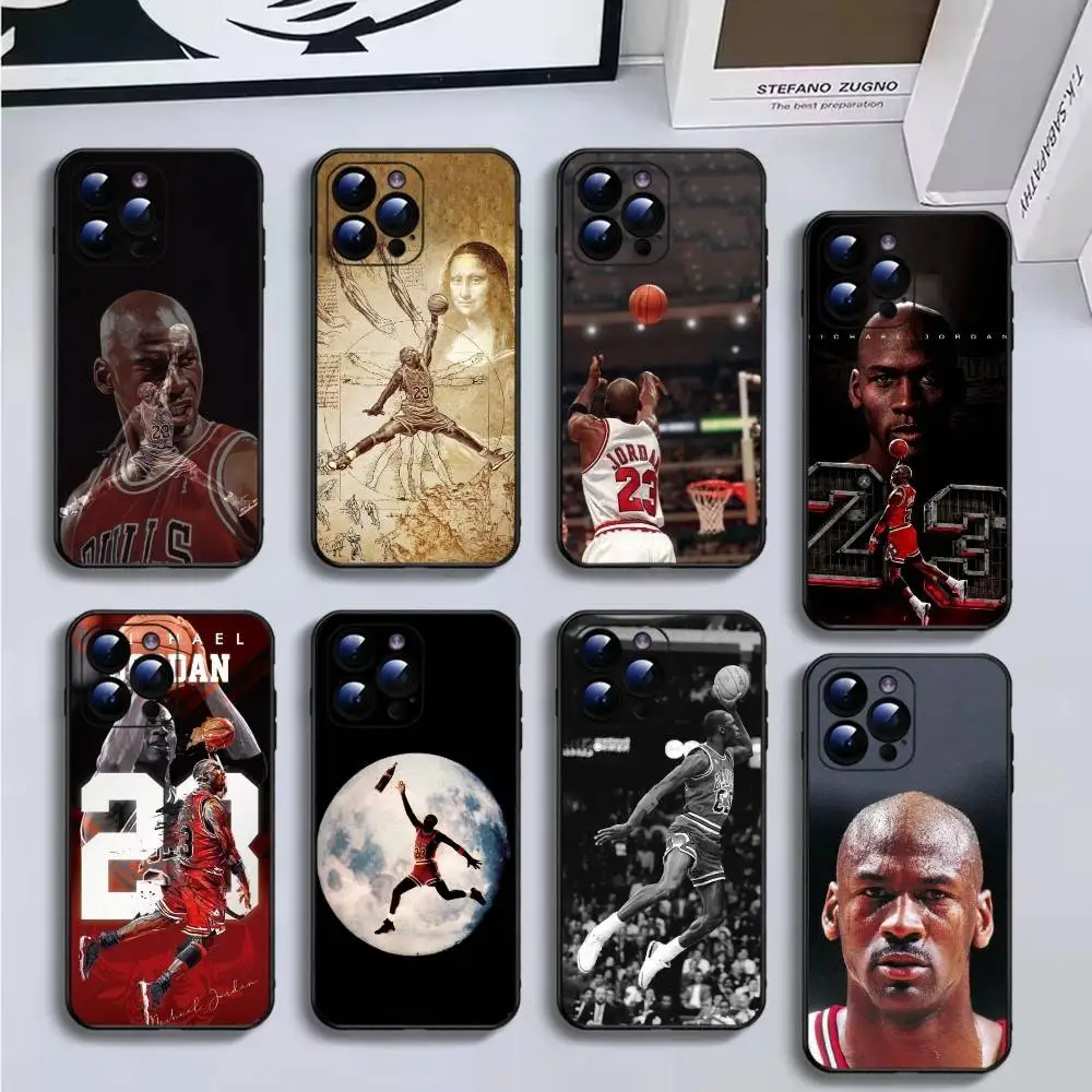

basketball Michael Jordan Phone Case For iPhone17,16,15,14,13,12,11 Plus,Pro Max,Soft Black Cover