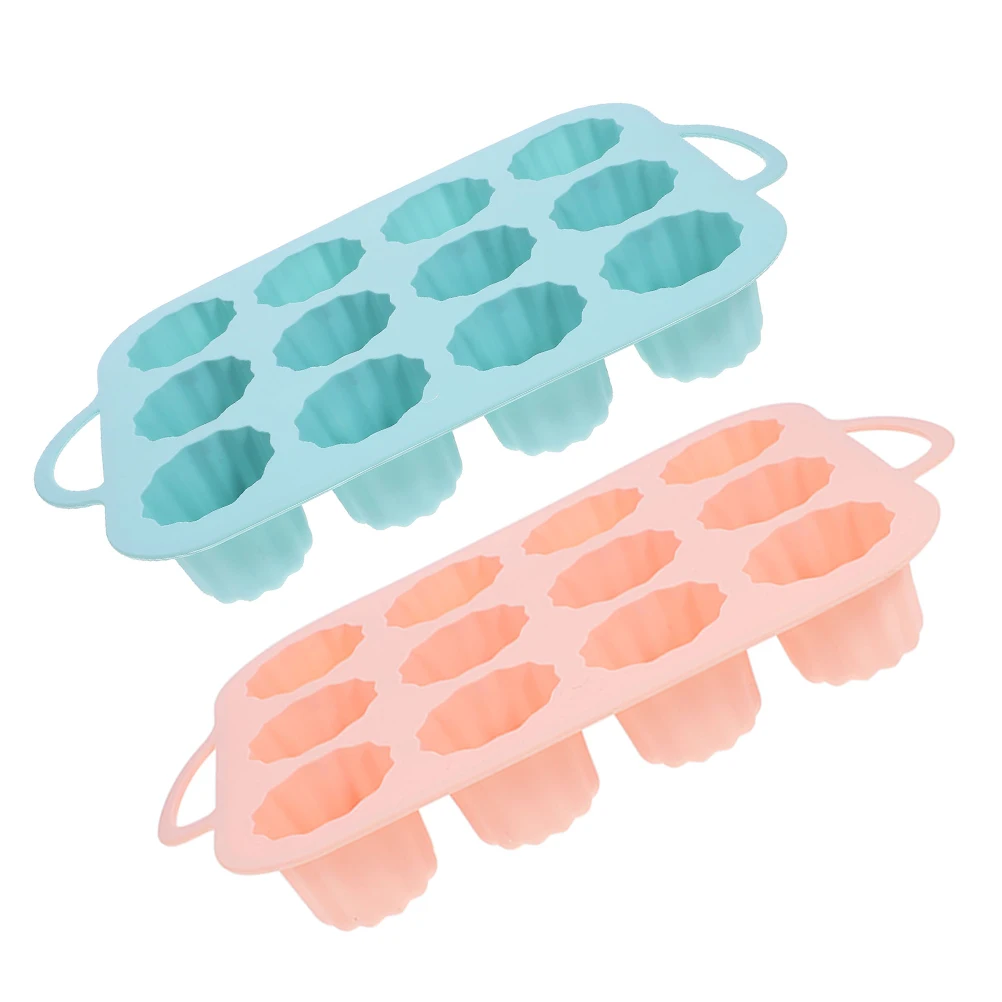 

2Pcs Mini Cake Silicone Mold Reusable Baking Cupcake Tray Elegant Design Practical Tools