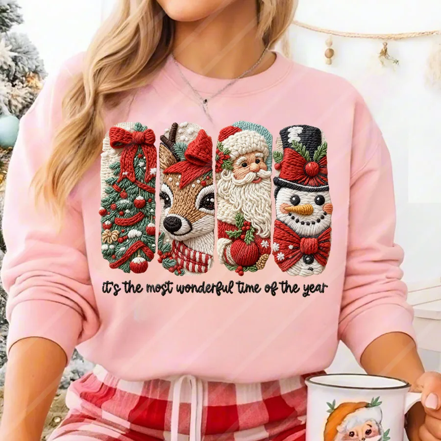 فو الغزل عيد الميلاد سانتا كلوز DIY بها بنفسك الحديد على نقل الحرارة ملصق مائي تي شيرت بلوزات سادات الملابس عيد الميلاد ديكور #3