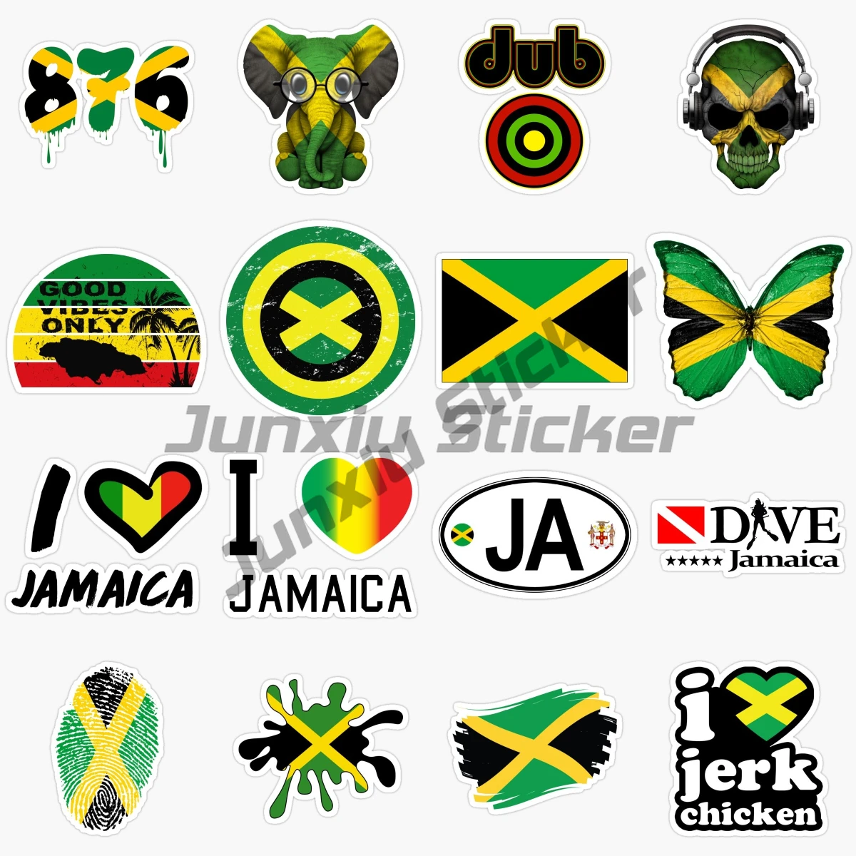 

Jamaican Flag Emblem Car Stickers Vinyl Laptop Motorcycle Car Helmet Racing Truck PVC Decal Vinyl Self-adhesive KK