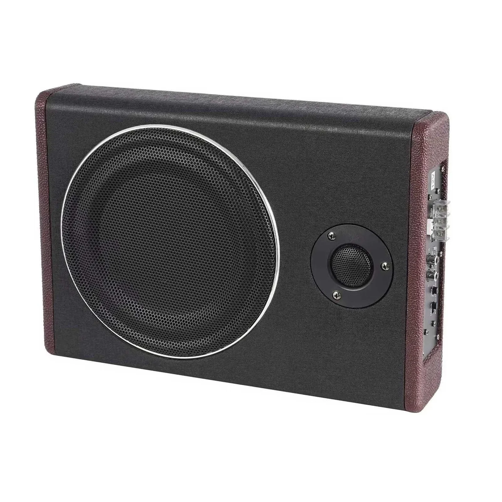 Caisson de basses de voiture Ultra mince de 8 pouces sous le siège caisson de basses actif de voiture Compact basse Audio amplificateur stéréo de voiture haut-parleur DC 12V 600W