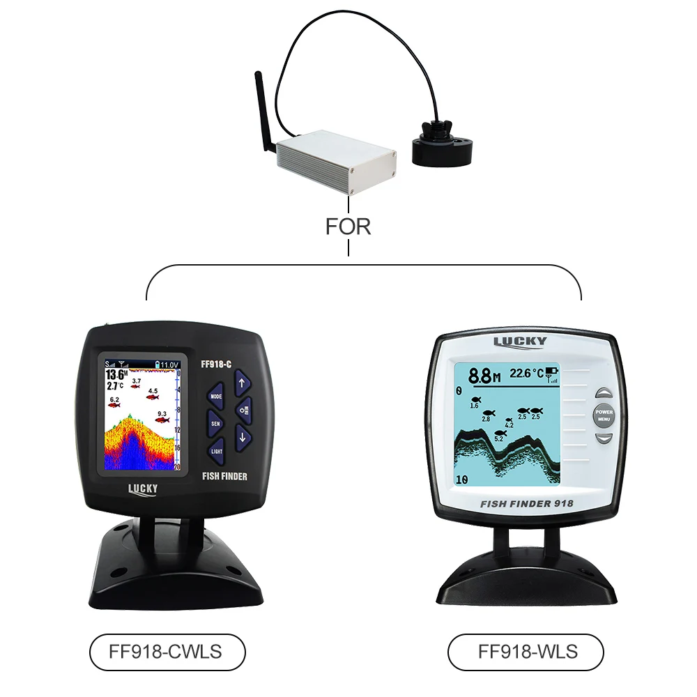 LUCKY Wireless Probe Wireless Signal Sonar Transducer Depth Gauge Sonar for FF918-CWLS/FF918-WLS Fish Finder Fishing Accessories