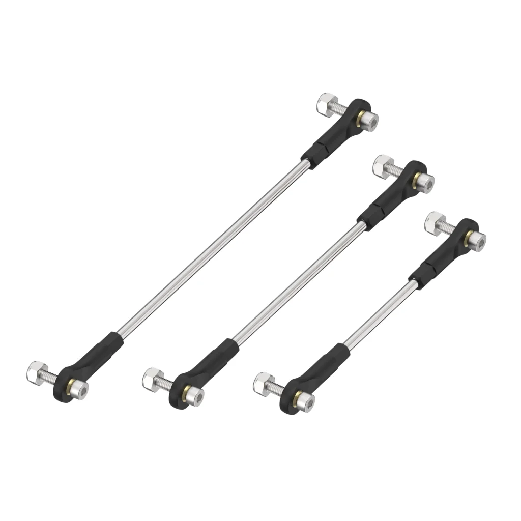 مشبك رأس كروي بلاستيكي M2.5 + قضيب ربط معدني L25-300mm مع صامولة لولبية - مجموعة قضيب ربط كروي قابل للتعديل لنماذج RC