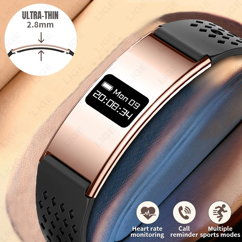 

Смарт-часы LIGE класса люкс, ультратонкие (2,8 мм), водонепроницаемые, с функцией ежедневного мониторинга, смарт-браслет для Android/iOS, подарок для женщин и мужчин