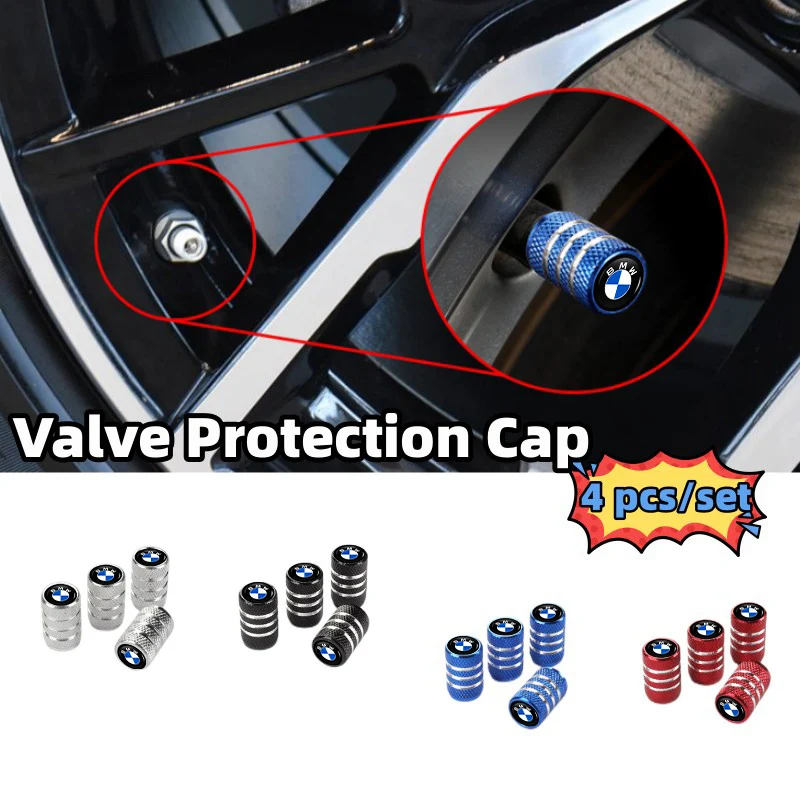 4pcs Knurling Car Wheel Tire Valve Dustproof Protection Cap For BMW E46 E90 E60 F10 E39 F30 E36 E87 E90 E30 E53 F31 E92