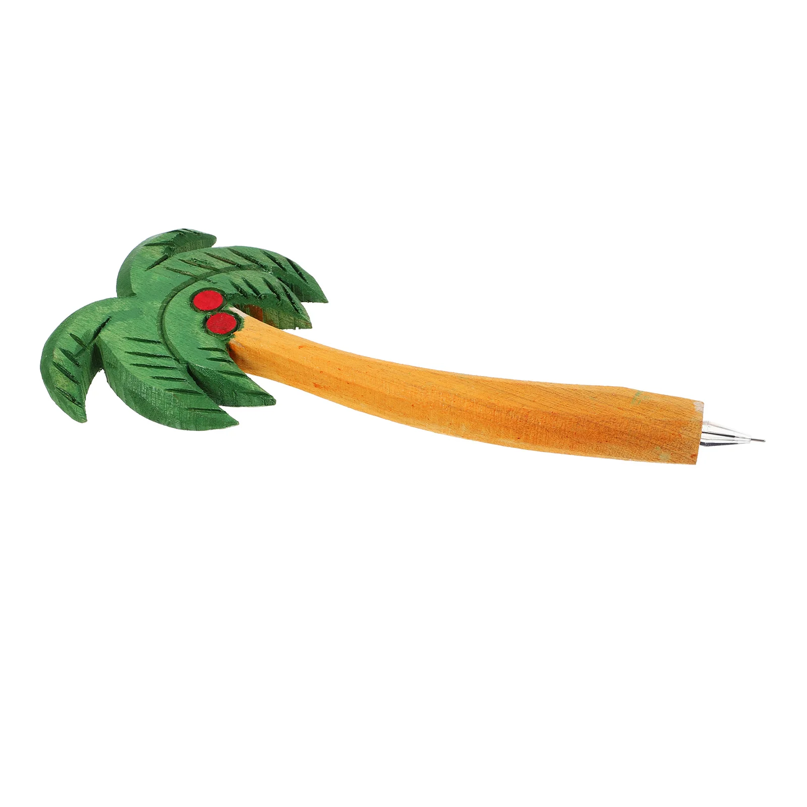 

2 шт. шариковые ручки с кокосовой пальмой, винтажная деревянная ручка, гладкое письмо, подходит для школы, офиса, пляжа, тематические канцелярские принадлежности