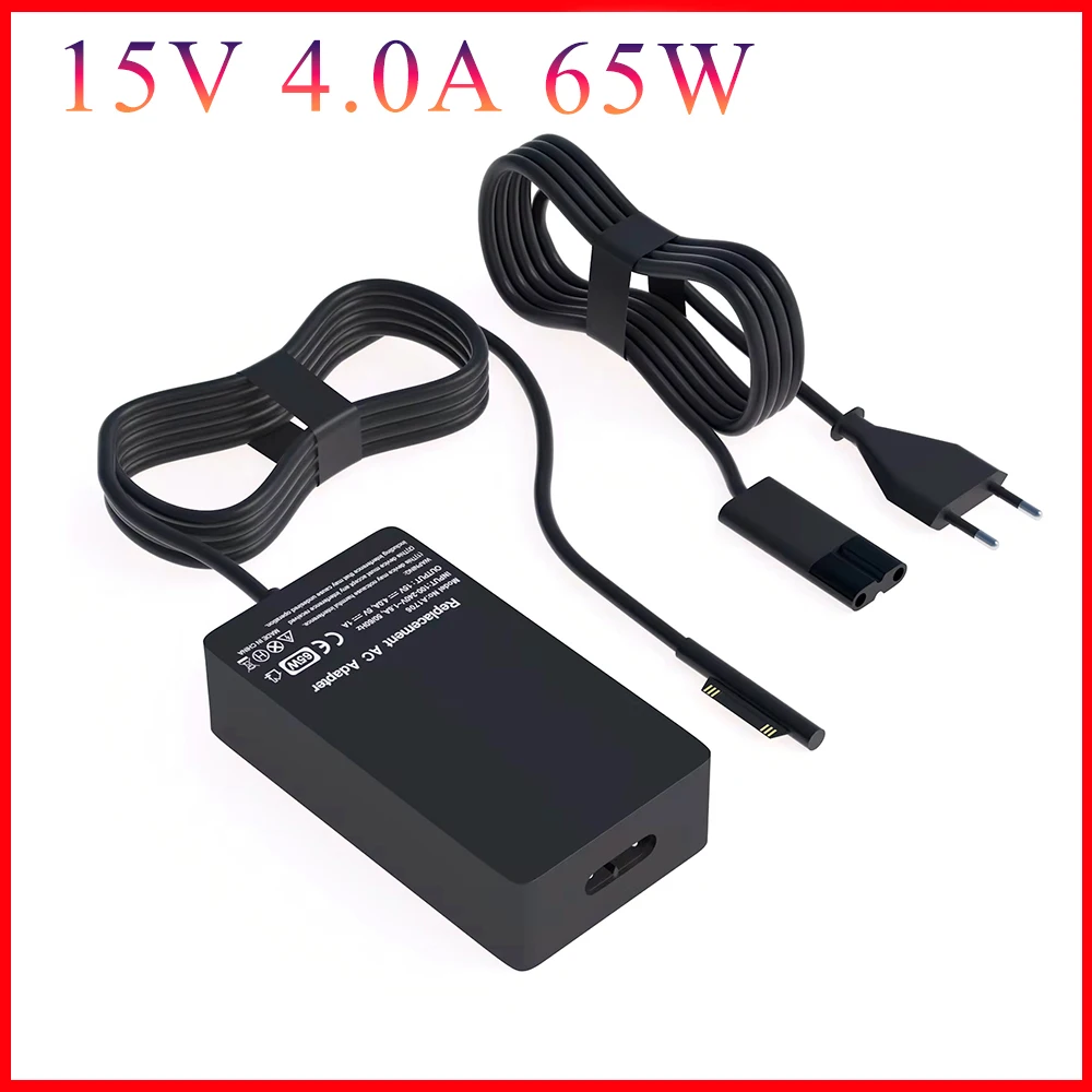 New 15V 4A 65W for Microsoft Surface Book Pro3 Pro4 Pro5 Pro6 Pro7 Power Adapter 1706 Charger Fast Charge with 5V 1A