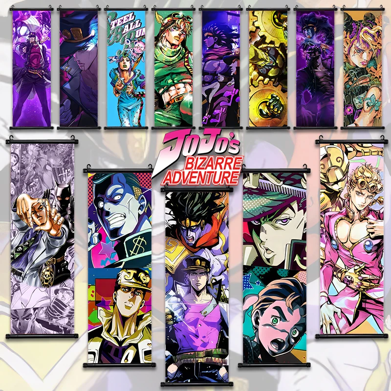 Anime JoJo Bizarre Adventure Retro WhitePaper Sticky Posters Wall Sticker DIY Living Room Bar Cafe Figures Game Wall Decoration