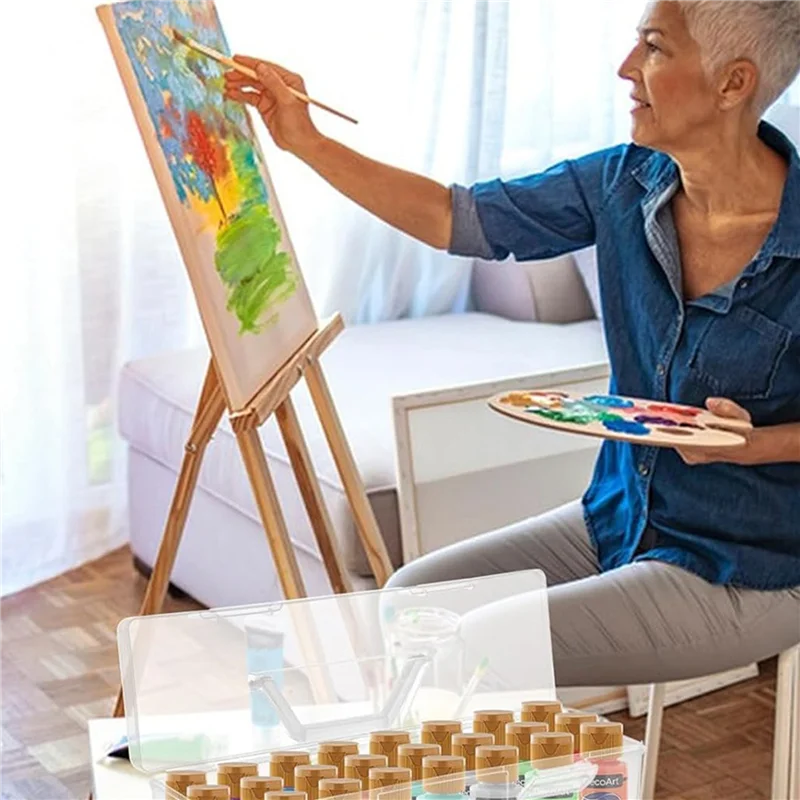 

6 шт. коробка для хранения краски, коробка для хранения красок, ручка, емкость 30 бутылок, коробка для хранения краски для акриловой краски с 2 жидкими унциями