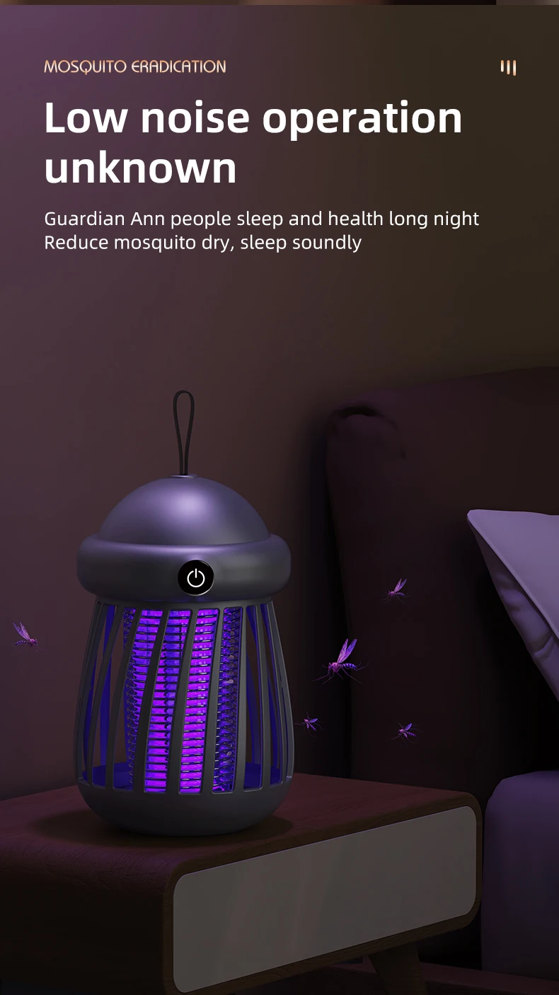 Mückenkiller 2-in-1 UV-Lampe Mückenfänger Nachtlicht USB Wiederaufladbarer Elektrischer Insektenfänger Outdoor-Mückenkiller – Detail 18