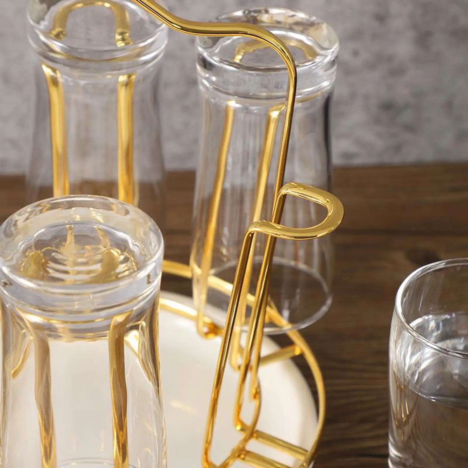 

Modern Mug Holder Stand 6 Hooks Drainer RackTree Glasses Bottles Organizer