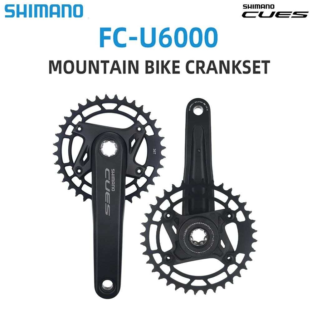 SHIMANO CUES U6000 Crankset MTB Bike 170/175mm Crank Arm 32/34/36/38/42T Chainring Bottom Bracket BB52/MT500/UR400 Bicycle Parts