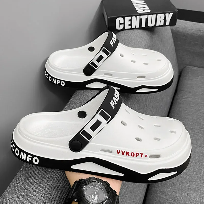 

New fashion sandals Men's EVA casual comfortable hole garden shoes outdoor men's beach sandals indoor home unisex slippers