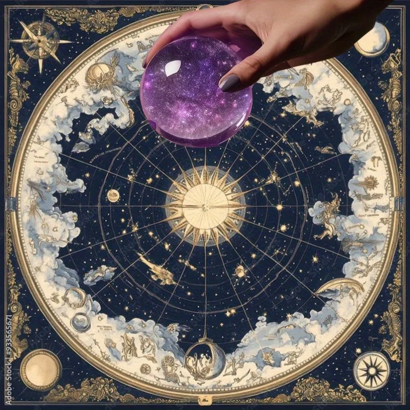 Papel tapiz de tarot con tabla de estrellas cósmicas VIKAMA, adecuado para adivinación y predicción del tarot, meditación y decoración del hogar.