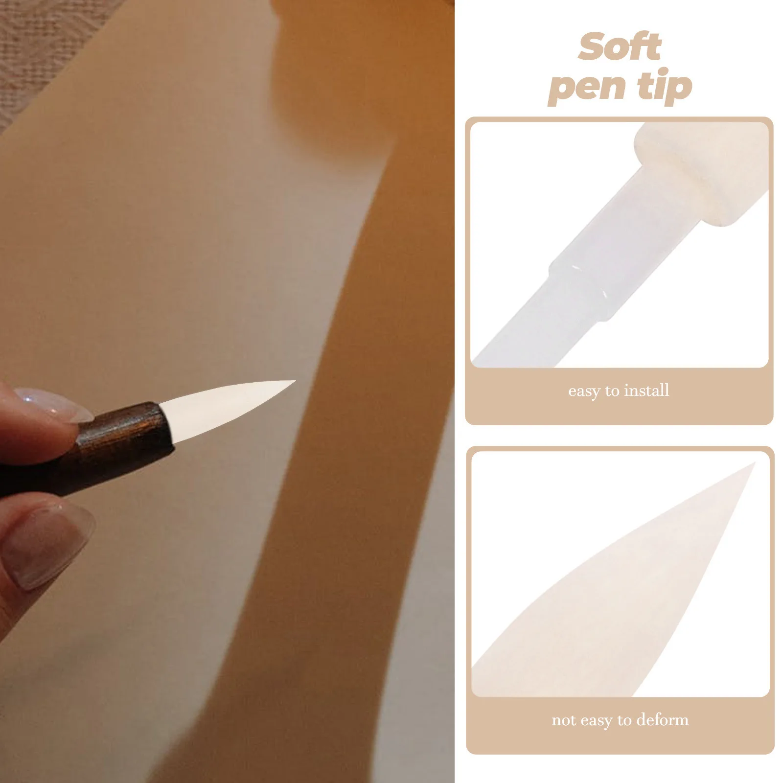 

20Pcs Soft Sponge Calligraphy Pen Tips Replacement Brush Heads Writing Tools Accessories Soft Pen Tips Calligraphy Heads