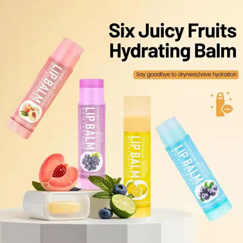 Moisturizing Nourish Lip Balm Plumping Fruit Flavor Pearl Crystal Hydrating Skin Care Women & Men Anti Dry Crack Fade Lip Line