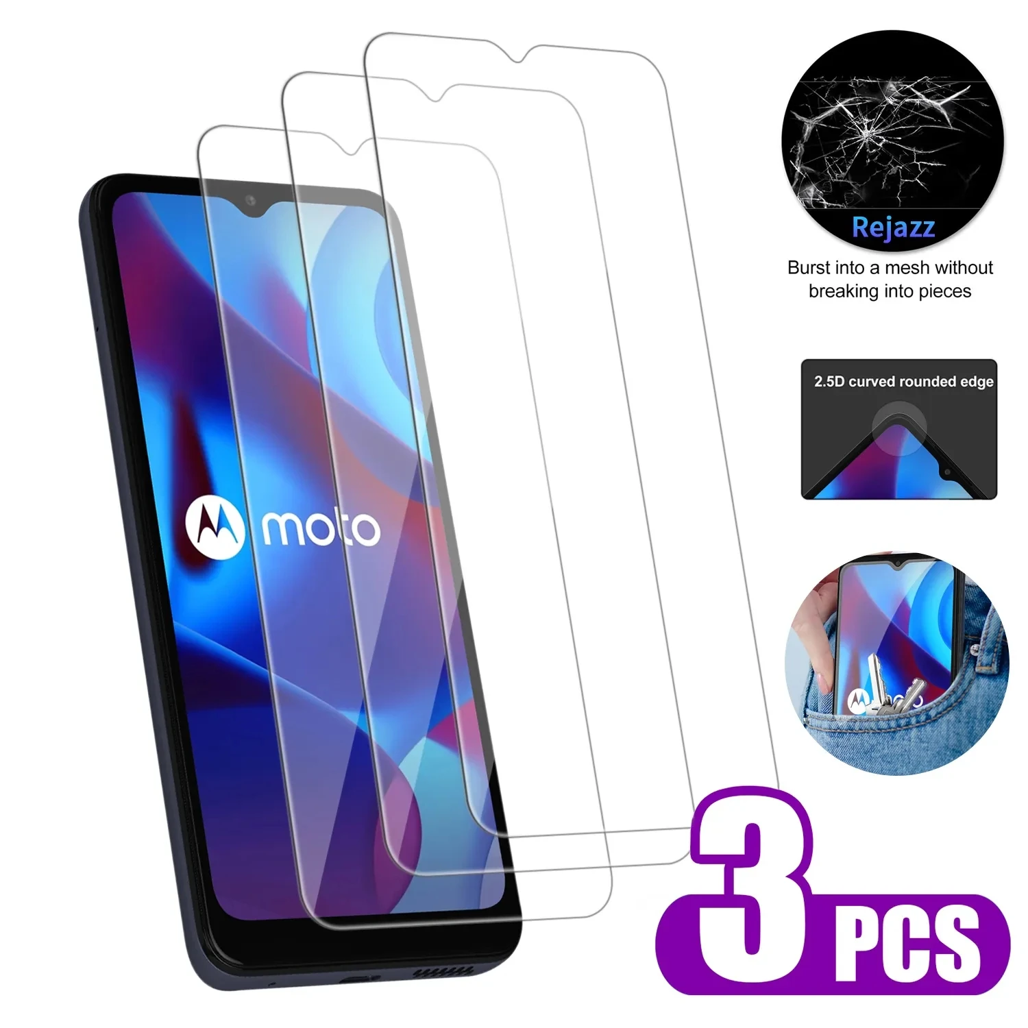 3Pcs Hd Tempered Gl… - image